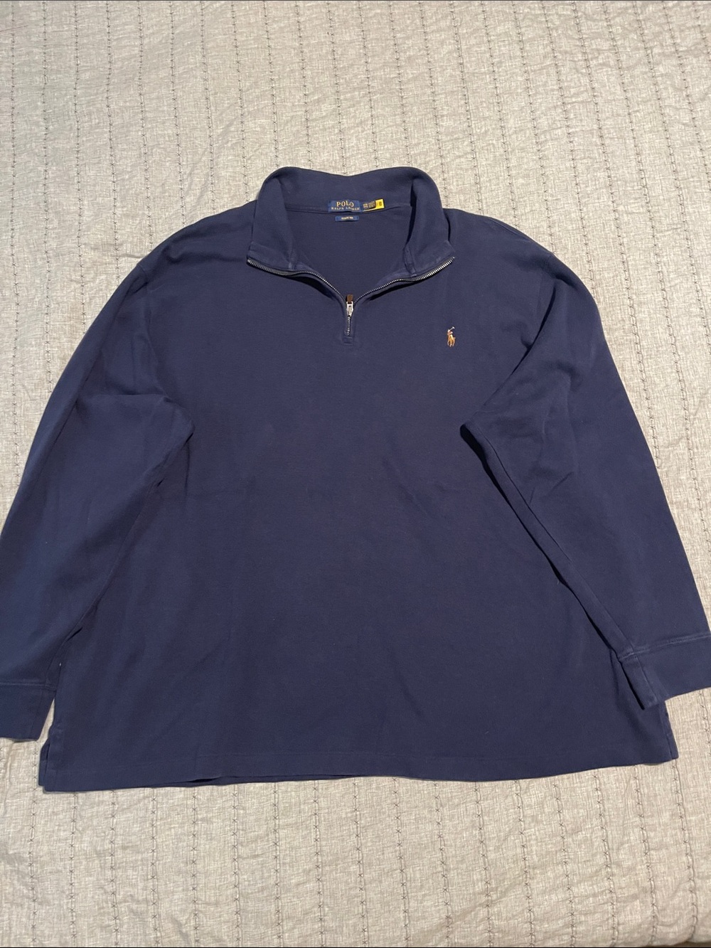 Polo by Ralph Lauren Navy Quarter-Zip Pullover with Embroidered Pony
